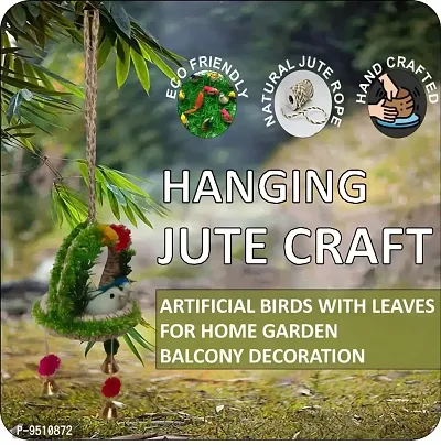 Home D&eacute;cor Artificial Hanging Jute Bird Nest Chidiyan Ka Ghosla for Balcony and Garden Decorative Showpiece Pack of 2-thumb4