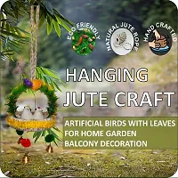 Home D&eacute;cor Artificial Hanging Jute Birds Nest with Bell for Balcony and Garden Yellow Combo-thumb1