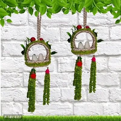 Handmade Artificial Flora Jute Balcony Hanging Birds Nest for Home Decor for Hall Patio Garden Combo