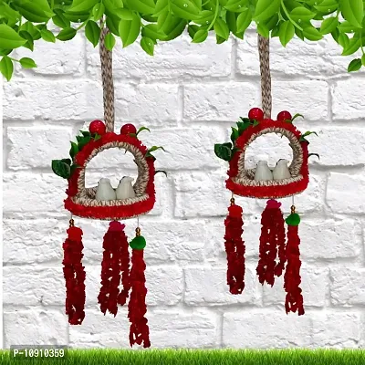 Handmade Artificial Flora Jute Balcony Hanging Birds Nest for Home Decor for Hall Patio Garden Combo