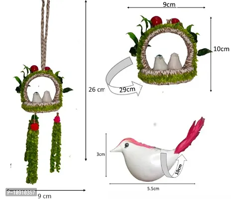Handmade Artificial Flora Jute Balcony Hanging Birds Nest for Home Decor for Hall Patio Garden Combo-thumb5