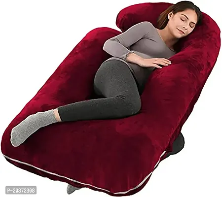 Full body Support Pregnancy Pillow for sleeping/Maternity Breastfeeding Pillow for Pregnant Women Velvet J Shaped Reversible-thumb0