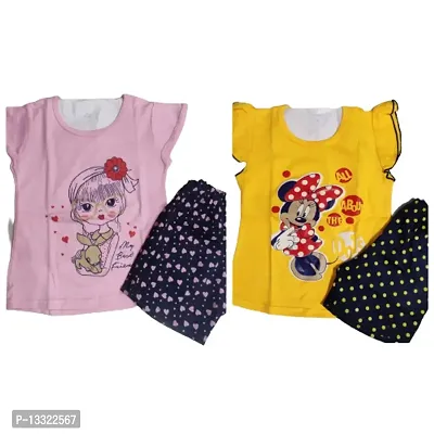 PINK AND YELLOW CLOTHING SETS COMBO FOR GIRLS-thumb0