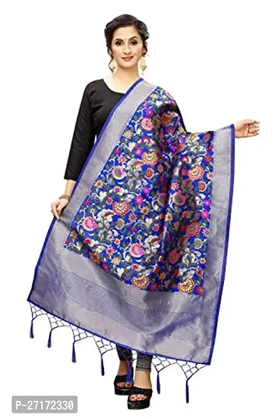 Stylish Blue Banarasi Silk Dupattas For Women