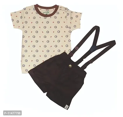 BIO FASHION BabyBoy Shorts Set with Suspender(Bk203Brown,18-24Months)