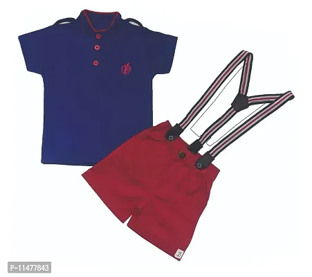 BIO FASHION BabyBoy Shorts Set with Suspender(BK202RoyalBlue,18-24Months)-thumb0