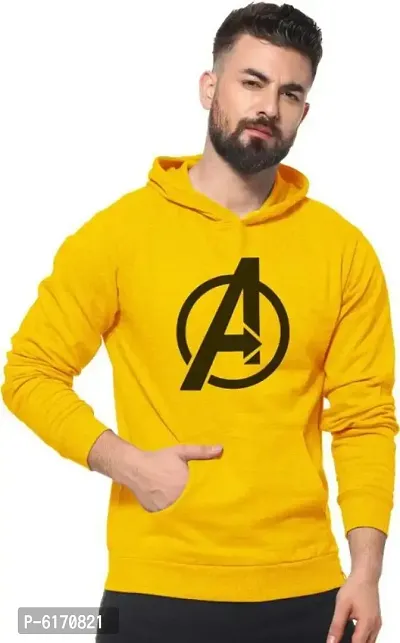 Avengers Mens Printed Hoodies (Mustard)-thumb0