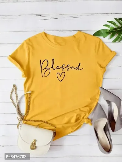 yellow blessed womens tshirts