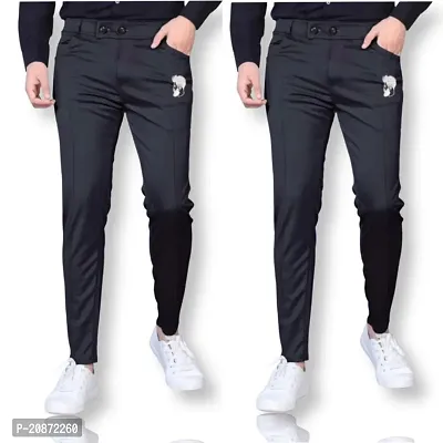 Stylish Modal Solid Regular Track Pants For Men Pack Of 2-thumb0