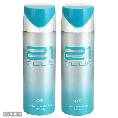 CFS 21 CLUB ICE WATER DEODORANT SPRAY Deodorant Spray For Men and Women 200 ml Pack of 2-thumb0