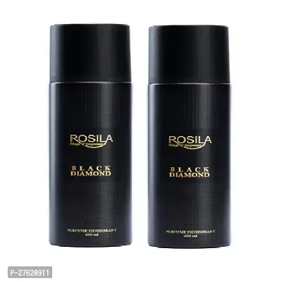 Rosila Black Diamond Stay Fresh And Bold Perfume Body Spray For Men and Women 200 ml Pack of 2