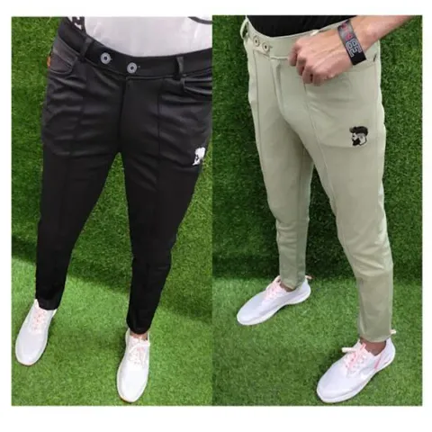 Stylish Solid Regular Track Pants For Men- Combo Pack Of 2