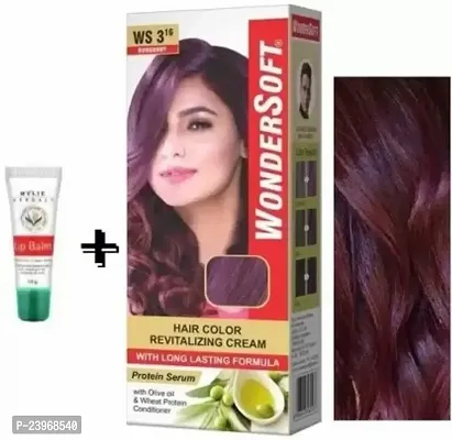 Mylie Burgundy Hair Color With Double Conditioning Formula Enriched Long-Lasting-2 Items In The Set