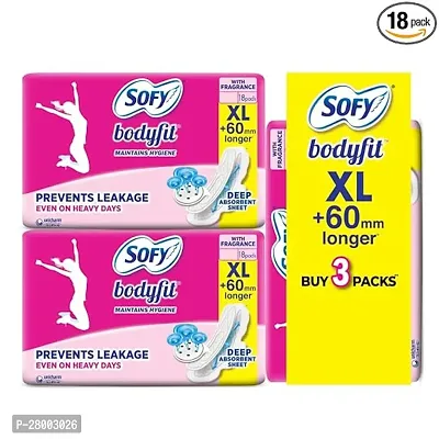 Sofy Bodyfit Sanitary Pads - XL+60mm long, Pack of 54