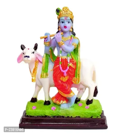 Mini Hindu Lord Krishna Standing Playing Flute Idol