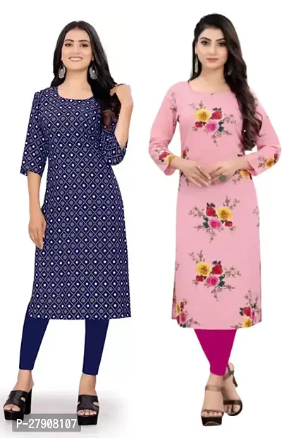 HAVY CREPE PRINTED A-LINE KURTI(PACK OF 2)-thumb0