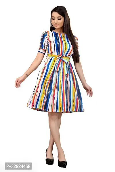 Stylish Cotton Striped Dress for Women-thumb0