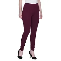 Full Stretchable Solid Regular Shining Plain Leggings for Women and Girls-thumb1