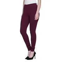 Full Stretchable Solid Regular Shining Plain Leggings for Women and Girls-thumb2