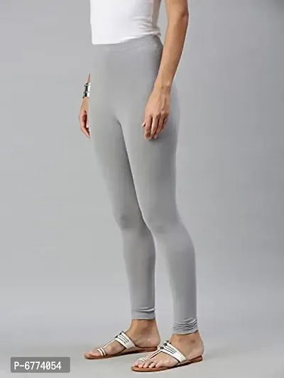 Full Stretchable Solid Regular Shining Plain Leggings for Women and Girls-thumb2