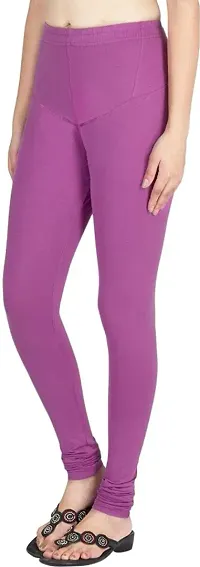 Solid Regular Shining Churidar Leggings Women and Girls-thumb2