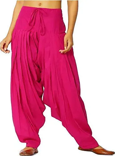 Solid Regular Shining Patiala Salwar for Women and Girls