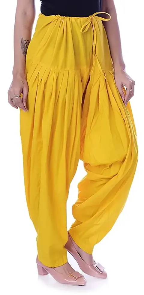 Solid Regular Shining Patiala Salwar for Women and Girls