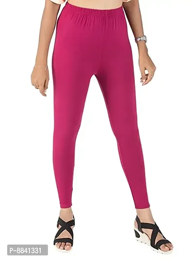 Classic Cotton Solid Slim Fitting Leggings For Womens and Girls-thumb0