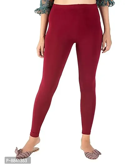 Classic Cotton Solid Slim Fitting Leggings For Womens and Girls-thumb0