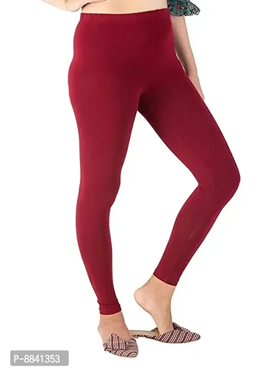 Classic Cotton Solid Slim Fitting Leggings For Womens and Girls-thumb3