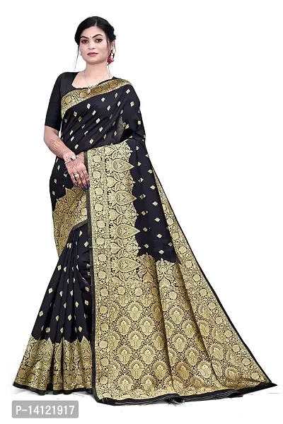 Women?s Daily/Party/Wedding/Casual Wear Rapier Jacquard Banarasi Cotton Silk Saree With Jacquard Designed Unstitched Blouse Piece.