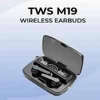 New Edition TWS M19 Bluetooth Headset (Black, True Wireless)-thumb1