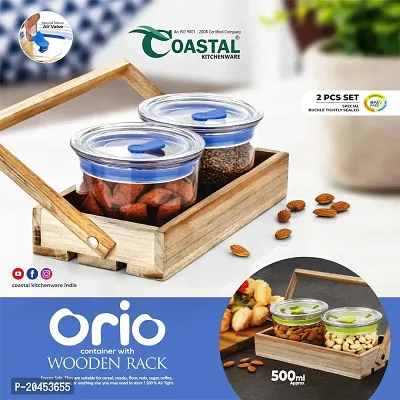 CONTAINER ORIO WITH WOODEN RACK 2 PCS SET-thumb0