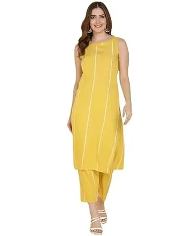 Women Viscose Reyon Kurta Plazo Set