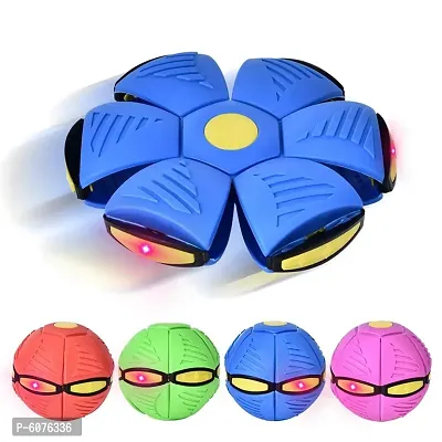 Whitestar Flying Saucer Ball, Magic Ball, Frisbee Deformation Ball, Deformation Light UFO, Deformation Magic Football Flat Throw Ball, with LED Light Flying Toys Parent-Child Toy-thumb0