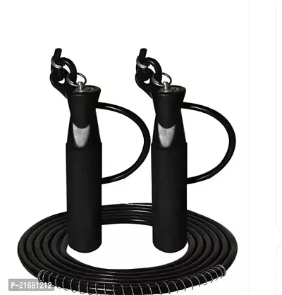 Sports Gym Training  Home Exercise Ball Bearing Skipping Rope (Black) Length: 274 Cm)-thumb0