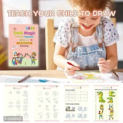 Shopfintive-Copybook (4 Books + 5 Refill) sank magic practice copy book for kids-thumb3