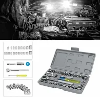 MHAX High_Quality 40pcs 1/4-Inch Socket Set Tool Wrench Combo Tools Kit Car_Repair_ Combination Screwdriver-thumb1