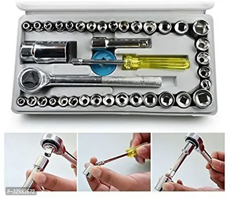 MHAX High_Quality 40pcs 1/4-Inch Socket Set Tool Wrench Combo Tools Kit Car_Repair_ Combination Screwdriver-thumb5