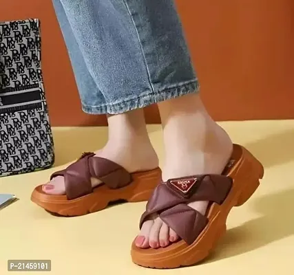 Elegant Brown EVA Solid Sandal For Women