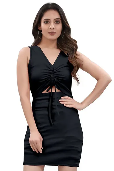 Stylish Knitted Self Pattern Bodycon Dress For Women