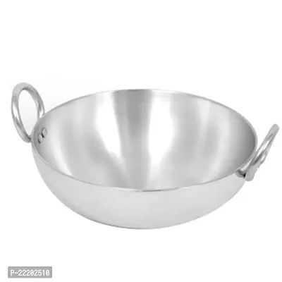 Subaa Anodized Aluminium Kadai/Kadhai/Cooking Pot Size-11 (Capacity-1000 ML) Silver-thumb0