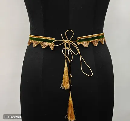 Stylish Cloth Embroidery Saree Kamarband Belly Waist Hip Belt Stretchable For Wedding-thumb3