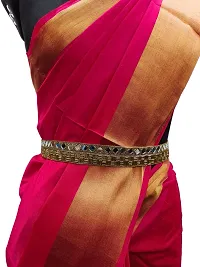 Purala saree waist hip belt kamarband jari kas (roj gold)-thumb1