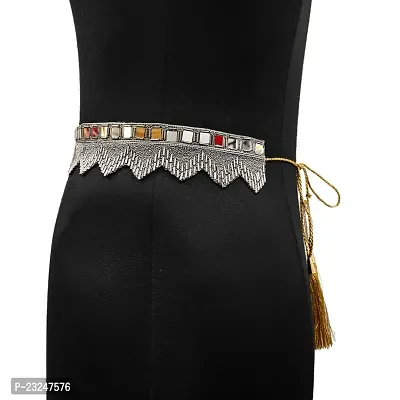 Purala saree waist hip belt kamarband piramind (grey)-thumb2