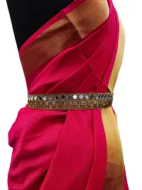 Purala saree waist hip belt kamarband jari kas (roj gold)-thumb2