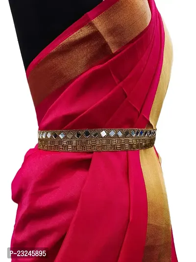 Purala saree waist hip belt kamarband jari kas (roj gold)-thumb3