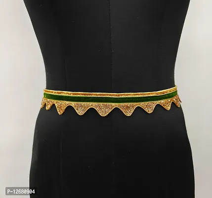 Stylish Cloth Embroidery Saree Kamarband Belly Waist Hip Belt Stretchable For Wedding-thumb2