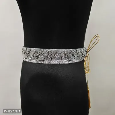 Saree Waist Belt Women saree belt cloth waist chain for women Kamarband Saree Hip belt Saree belt Free Size 26 To 40-thumb3