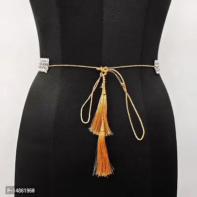 Saree Waist Belt Women saree belt cloth waist chain for women Kamarband Saree Hip belt Saree belt Free Size 24 To 36-thumb3
